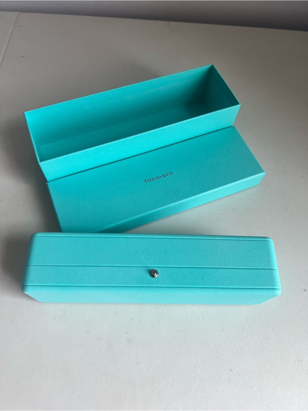 Tiffany & Co. Signature Blue Bracelet/Watch Box with Black Interior - Picture 4 of 5